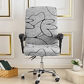 preiswerte Esszimmerstuhl-Abdeckung-Bürostuhlbezug, Hockerbezug, geometrisch bedruckter Polyester-Überzug, Stretch-Stuhlschutzbezug für Homeoffice und Wohnzimmer