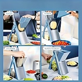 halpa Kodinkoneet-säädettävä paksuus manuaalinen viipalointi monitoiminen vihannesleikkuri ja silppurisetti - manuaalinen viipalointilihamylly säiliöllä täydellinen keittiön valmistelutöihin