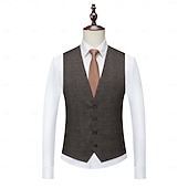 رخيصةأون أزياء الرجال من عشرينيات القرن العشرين-عتيق / معتق الهدر 20S عشرينيات بدلة ثلاث قطع بنطلون بدلة غاتسبي العظيم انسان محترم رجل العصابات رفقاء العريس ملابس تنكرية رجالي حفلة تنكرية زفاف ضيف حفل زفاف حفل / مساء للبالغين معطف بنطلونات صدار