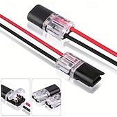 זול אספקה לבית-50 יחידות מחברי חוטי LED ניתנים לחיבור, מסופי חוט אוניברסליים דו-כיווניים קומפקטיים 2 פינים, מחברי חוטים מהירים ללא פס AWG 20-24