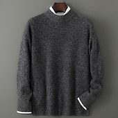 cheap Men's Wool Sweater-Men's Premium Pure Wool Cashmere Crewneck Sweater Classic Knit Pullover Jumper Soft Warm Breathable
