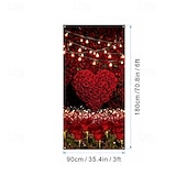 זול שטיחי חופשה-כיסוי לדלת ליום האהבה, דגל חגיגת לב, מושלם לאביזרי צילום, קישוט חגיגי, אידיאלי ליצירת אווירת יום האהבה רומנטית ועיצוב פתח דלת