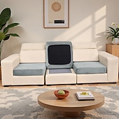 abordables Housse de fauteuil et d'accoudoir de canapé-1/2/3 housses de coussin de canapé en velours argenté élastique uni, style européen, douces et résistantes, idéales pour la décoration et la protection de votre intérieur.