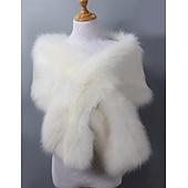 preiswerte Pelzschals-Kunstpelz-Umhänge Damenumhang Elegant Vintage Ärmellos Kunstpelz Hochzeit Schals Mit Unifarbe Für Party Herbst