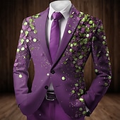 economico Blazer Stampati da Uomo-Carnevale Per uomo Grafico Giacca blazer Cappotto Di tendenza Confortevole Traspirante Artistico Casual Abbigliamento da sera Festival Stampa 3D Bottoni Multi-tasche Tutte le stagioni Dentellato