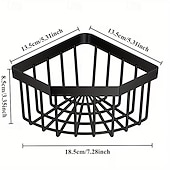 billige Reisevesker og håndbagasje-Plassbesparende kjøkkenvaskorganisator, kraftig trekantet avløpsstativ med svampholder, oppvaskstativ og skjærebrettspor, veggfeste, rustfritt stål, slitesterk konstruksjon, enkel å rengjøre, moderne