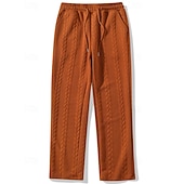 voordelige Rechtdoor Been-Voor heren Joggingbroeken Broek Joggingbroek met rechte pijpen Jacquard Trekkoord Zak Effen Comfort Zacht Casual Dagelijks Buiten Vakantie Modieus Zwart Oranje Micro-elastisch