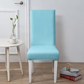 お買い得  ダイニングチェアカバー-1枚の無地の椅子カバー、伸縮性のあるキッチンチェアカバー/レストランチェアカバー、取り外し可能で洗濯可能、自宅、ホテル、宴会での使用に適しています。