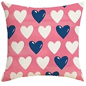 cheap Throw Pillows,Inserts &amp; Covers-Valentine's Day Pillow Cover, Heart Print Decorative Cushion for Sofa, Bedroom, Living Room, Perfect for Creating a Romantic Holiday Atmosphere, Cozy Accent Pillow for Home Decor