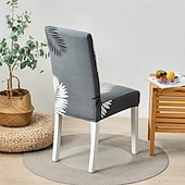 baratos Capa para Cadeira de Jantar-Capa protetora para cadeira de jantar, super ajustável, elástica, removível e lavável, com assento curto, ideal para salas de jantar de hotéis, cerimônias, banquetes e festas de casamento.