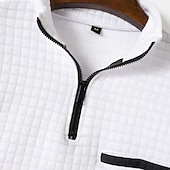 economico Polo Classico da Uomo-Per uomo Magliette Polo a Nido d'Ape Testurizzato Casuale Sport &amp; Outdoor Con cerniera Zip a un quarto Manica Lunga Moda Moderno Con zip Tasca Primavera Autunno Primavera &amp; Autunno Vestibilit