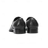 cheap Premium Leather Loafers-Men's Black Crocodile Print Leather Loafers, Premium Quality with Gold Toe Cap, Perfect for Formal Wear