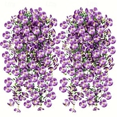 levne Umělé květiny-4 svazky závěsných umělých macešek, venkovní umělá květinová dekorace, UV odolné realistické umělé květiny pro venkovní zahradu, verandu, balkon, interiér domu a svatební dekorace