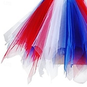  250-jähriges Jubiläum USA Retro Vintage 1980er Reifrock Krinoline Tutu Unterrock Kostüm Damen Karneval 2026 Karnevalskostüm Maskerade Unabhängigkeitstag 4. Juli Erwachsene Rock