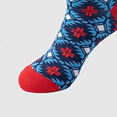 levne pánské ponožky-Pánské 5 párů Ponožky Koşu Çorapları Ponožky pro běžné nošení Vodní modrá Černá Barva Geometrický Venkovní Dovolená Denní nošení Střední Jaro Podzim Módní Šik ven