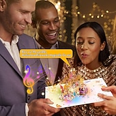 tanie Dekoracyjne światła-kartki urodzinowe fajerwerki wyskakujące ciasto dmuchane światło i muzyka kartka urodzinowa prezenty dla kobiet mężczyzn mamy dzieci