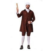  250. výročí USA Rokoko Barroco Úbory Dlouhé rukávy George Washington Koloniální Revoluční válka Maškarní kostým Pánské Karneval Den nezávislosti 4. července Dospělí Kabát Kalhoty Límeček