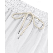 halpa Loma-Miesten Pellavahousut Housut Kesähousut Roikkuvat housut Rantahousut Kurenauha Joustava vyötärö Yhtenäinen väri Mukavuus Hengittävä Päivittäin ulko- Hiekkaranta Loma Muoti Musta Valkoinen