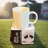 abordables Tazas-Taza de cerámica personalizada para el dedo medio, divertida taza blanca para café, leche, agua, té con asa para fiesta, Día de los Inocentes, interesante taza de cerámica personalizada para el dedo