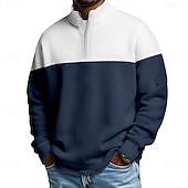  Per uomo Blocco di colori Polo con zip Manica Lunga Magliette polo Colletto alla coreana Casual Scuola Athleisure Ferie Abbigliamento quotidiano Stampa 3D Polo con cerniera a un quarto Primavera