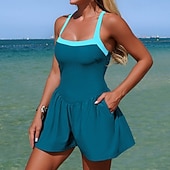 Χαμηλού Κόστους Surfing Tankinis και Bikinis-Γυναικεία Φορέματα Κολύμβησης Μονόχρωμο Ελαστικό Αμάνικο Μαγιό Σέρφινγκ Παραλία Διακοπές Καλοκαίρι