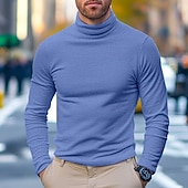 levne základní trička-Pánské Tričko Top Tričko s dlouhým rukávem Falešný rolák Dlouhý rukáv Rolák Hromadu krku Zima Jaro &amp; podzim Pevná barva Denní Na běžné nošení Pouliční styl Se stojáčkem Formální Venkovní ulice Světle