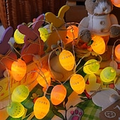 tanie Łańcuchy świetlne baterii-Wielkanocne lampki choinkowe zasilane bateryjnie, dekoracje LED, wiosenne lampki choinkowe do domu, do wewnątrz i na zewnątrz, do koszyka wielkanocnego, na imprezę, do sypialni, na sezon
