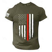  Hombre Bandera estadounidense de los Estados Unidos Camiseta Camisa manga corta camiseta Camiseta superior Manga Corta Camiseta Impresión 3D Cuello Barco Camisa Deportes Design Retro Antiguo Diario