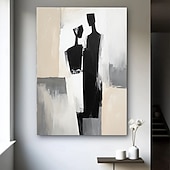 cheap People Paintings-Hand Painted Couple Oil Painting Classic Abstract Wall Art Women And Man Oil Painting Home Decor Body Art Nordic Wall Painting Bedroom Decoration