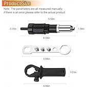 abordables Abrazaderas y alicates-Adaptador de pistola remachadora eléctrica de grado profesional, accesorio de remaches para taladro eléctrico inalámbrico con 4 cabezales de remache de 2,4 mm, 3,2 mm y 4,0 mm, herramienta de