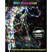 abordables Guirlandes lumineuses USB-Guirlande lumineuse colorée Bluetooth App étanche en fil de cuir effet coloré de course de chevaux guirlande féerique lumières décoratives d'ambiance pour arbres mariage festival fête du Nouvel An