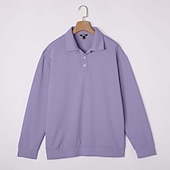 preiswerte Klassisches Poloshirt für Herren-Herren Waffel-Poloshirts Textur Lässig Täglich Revers Langarm Streetwear Cool Einfach Klassicher Stil Strukturiert Herbst Frühling &amp; Herbst Normale Passform Aprikose Schwarz Hellgrün Armeegrün