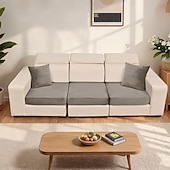 abordables Housse de fauteuil et d'accoudoir de canapé-1/2/3 housses de coussin de canapé en velours argenté élastique uni, style européen, douces et résistantes, idéales pour la décoration et la protection de votre intérieur.