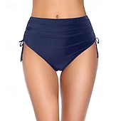 Χαμηλού Κόστους Μπικίνι σλιπ-Γυναικεία Μαγιό 2 κομμάτι Προκλητικό Μαγιό Κορδόνι Διακοπές Ρούχα παραλίας Συμπαγές Χρώμα Αμάνικο Μαγιό