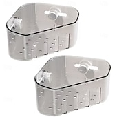 זול כלי בישול וגאדג'טים למטבח-2 יחידות סל אחסון פינתי יניקה, מארגן פינתי לכיור, מדף ניקוז ספוג ובד למטבח, מדף אחסון יניקה משולש, מארגן לחדר אמבטיה ומטבח חוסך מקום