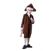  250th Anniversary USA Rococo Baroque Outfits Long Sleeves George Washington Colonial Revolutionary War Costumes Fancy Dress Boys' Carnival Independence Day 4th of July Kid's Coat Pants Collar