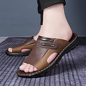 お買い得  メンズ・スリッパ＆フィットフロップ-メンズブラウンアウトドアサンダル - 快適で耐久性があり、調節可能なストラップ付き。ハイキング、トレッキング、カジュアルなアウトドアウェアに最適です。