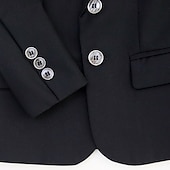 economico Abiti e Outfit per Portatori di Fedi-Completo da fedi nuziali per bambini, 4 pezzi, blazer &amp;gilet &amp; pantaloni  &amp;cravatta ragazzo abito formale casual esterno festa moda fresco basic tinta unita blu nero poliestere