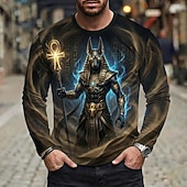  رجالي 3D تي شيرت كم طويل تي شيرت طباعة ثلاثية الأبعاد رقبة عالية مدورة قميص موضة أساسي فضفاض مناسب للبس اليومي شارع أزرق أسود 1 أخضر 1 # الصيف الربيع ملابس S M L XL XXL XXXL