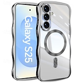 זול מארז סמסונג-טלפון מגן עבור סמסונג גלקסי S26 אולטרה פלוס S25 Ultra Plus S25 אדג' S24 Ultra Plus S23 Ultra Plus S24 FE S23 FE כיסוי אחורי מגנטי תמיכה בטעינה אלחוטית עמיד בזעזועים רטרו צפוי