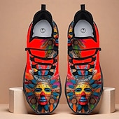 abordables Chaussures pour hommes-Baskets pour hommes de Mardi Gras avec imprimé multicolore jour des morts – Motif amusant et festif baskets confortables parfaites pour les défilés de carnaval