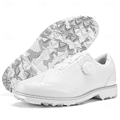 voordelige Heren Golf Schoenen-Heren golfschoenen – comfortabel wit en bordeauxrood design voor optimale prestaties en stijl op de golfbaan.