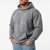 economico felpe con cappuccio da uomo di base-Per uomo Felpa con cappuccio Maglione Nero Rosa Verde militare Viola Caffè Con Cappuccio Semplice Tasca a marsupio Casuale Quotidiano Sport &amp; Outdoor Vintage Cool Abbigliamento Sportivo Primavera