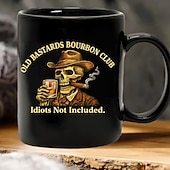 billiga Muggar och koppar-Old Bastards Bourbon Club-mugg, "Bourbon fixar nästan allt – idioter ingår inte" whiskymugg, vintage bourbonälskare-gåva