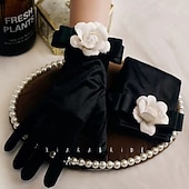 お買い得  Gloves-Terylene Wrist Length Glove Elegant / Stylish With Floral / Pure Color Wedding / Party Glove