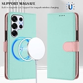 ieftine Carcasă Samsung-telefon Maska Pentru Samsung Galaxy S26 Ultra Plus S25 Ultra Plus S24 Ultra Plus S23 Ultra Plus S24 FE S22 Plus Ultra S23 FE Portofel Card rezista Acceptă încărcarea fără fir cu curea de mână Retro