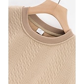 baratos Suéteres básicos-Homens Moletom Estacionar Preto Branco Cáqui Cinzento Gola Redonda Tecido Jacquard Casual Diário Desportos e Ar livre Roupa de rua Roupa de Esporte Casual Primavera Outono Roupa Moletons Moletons