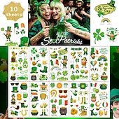 levne Den svatého Patrika-10 listů dočasných tetování na Den svatého Patrika, samolepky s irskými motivy na festivaly, svátky, oslavy