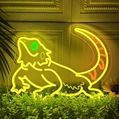 levne Dekorativní světla-dinosaurus ještěrka kreslený led neonový nápis stmívatelný USB napájení pro nástěnnou dekoraci do interiéru ložnice obývací pokoj jídelna herní osvětlení chlapeckého pokoje mužská jeskyně skvělý dárek