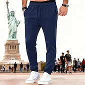 cheap Joggers-Men's Sweatpants Joggers Trousers Drawstring Pocket Elastic Waist Plain Comfort Breathable Outdoor Daily Holiday Vacation Fashion Blue Black Micro-elastic